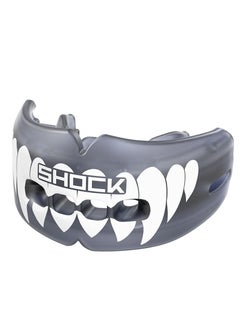 Shock Doctor SD DOUBLE BRACES STRAPLESS MOUTHGUARD TRANS BLACK/WHITE FANG ADULT  - Image 1