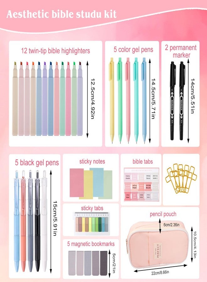 JMUQ 62Pcs Bible Study Bible Journaling Kit for Women, Bible Study Kit Includes Highlighters, Labels,for Christian Gift Study Supplies - Image 2