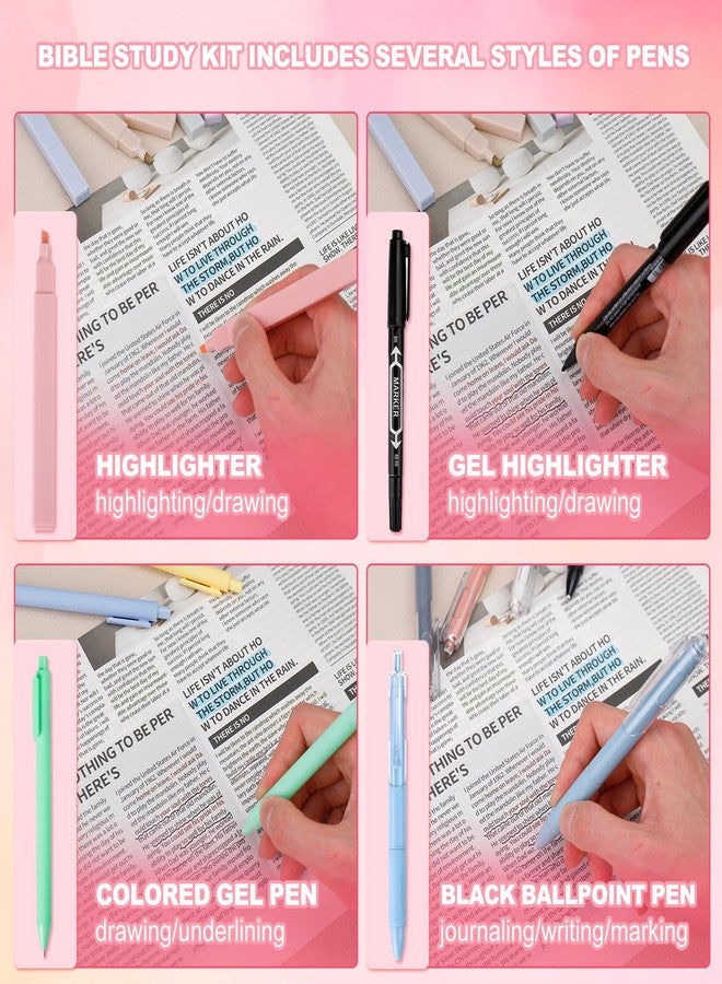 JMUQ 62Pcs Bible Study Bible Journaling Kit for Women, Bible Study Kit Includes Highlighters, Labels,for Christian Gift Study Supplies - Image 4