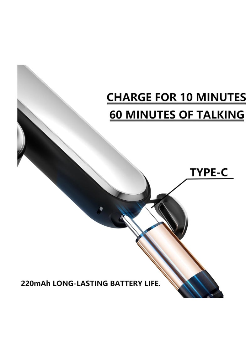 Generic - Bluetooth earpiece V5.4 Single Ear Bluetooth Headset, with Noise Cancellation and Microphone Compatible, Talk time of 35 Hours Bluetooth Phone Headset, Available for iPhone and Android. (Z8) - Image 1