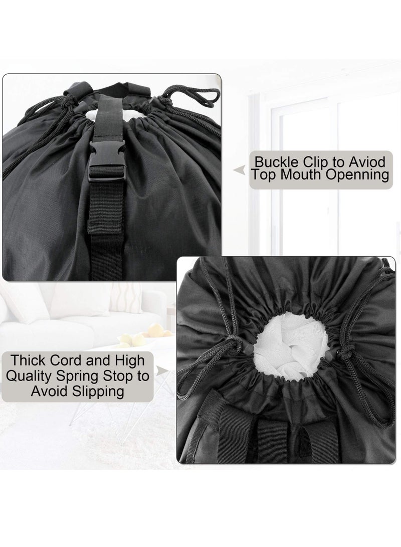 SYOSI Backpack Laundry Bag with Shoulder Straps and Mesh Pocket Durable Nylon Clothes Hamper Bag with Drawstring Closure, Portable with Handle Xlarge College Dorm Room Essentials for Travel Camp Black - Image 3