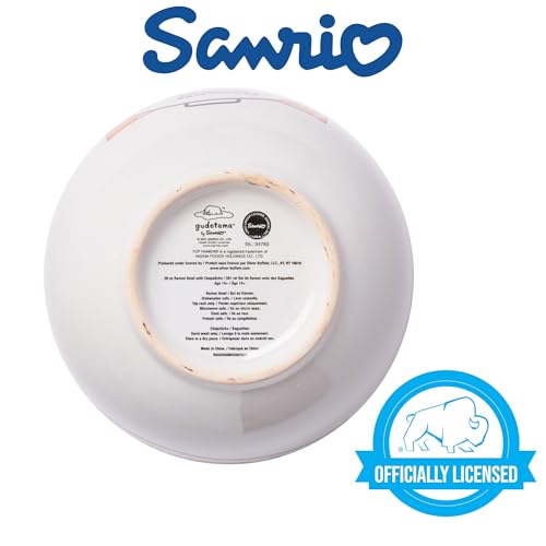 Silver Buffalo Sanrio Gudetama Lazy Egg Nissin Top Ramen Ceramic Ramen Bowl with Chopsticks | Microwave Safe Noodle Bowl, 20 Oz | Cute Gudetama Design | Perfect for Ramen & More - Image 4