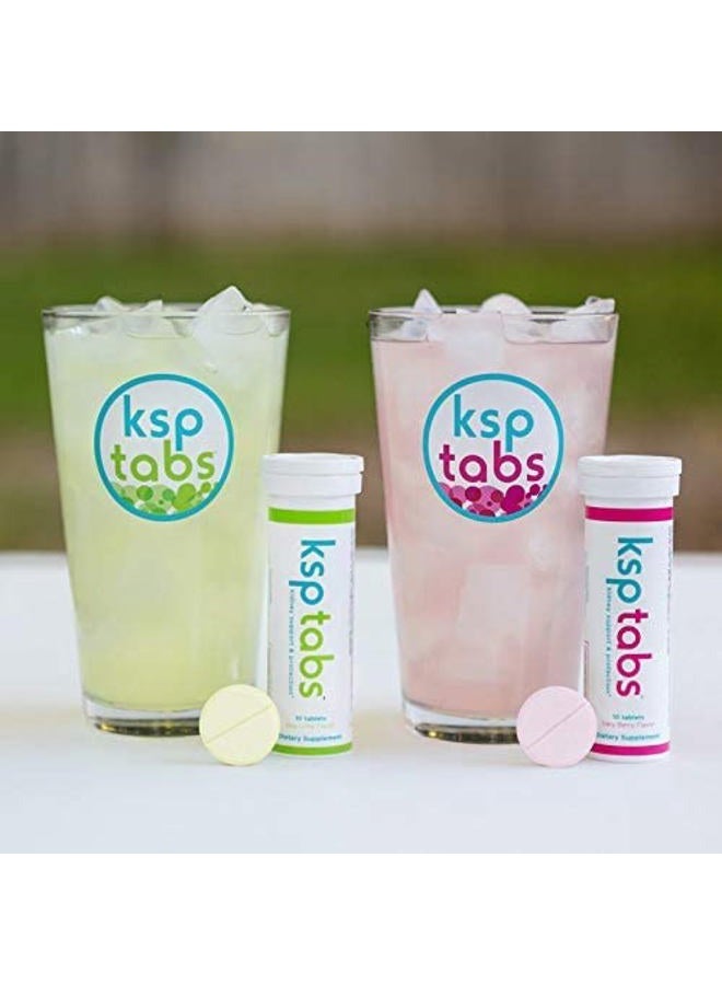KSPtabs مكمل ترطيب وصحة الكلى الطبيعي بالكامل بنكهة التوت والليمون لمكافحة تكوين بلورات أكسالات الكالسيوم، نكهة مختلطة - 6 عبوات - Image 2
