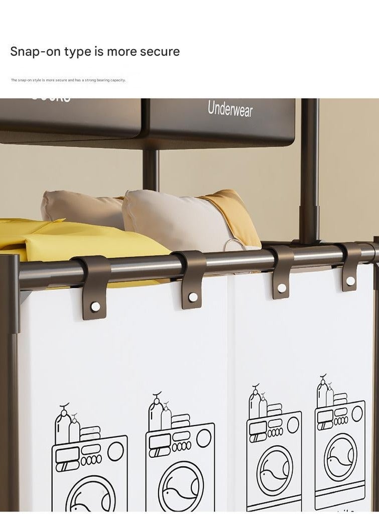 XiuWoo Laundry Sorter 4 Sections with Top Storage Shelf,Laundry Hamper for Efficient Dirty Clothes Organization,Laundry Basket with Large Capacity and 4 Removable Bags - Image 5