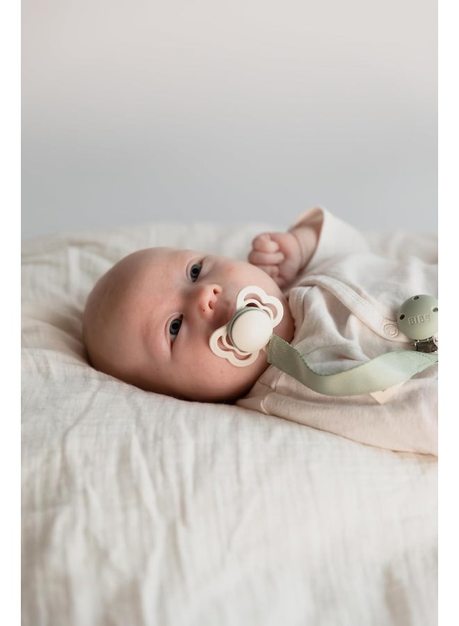 BIBS Pack of 2 Supreme Soother, Bpa Free Dummy Pacifier, Symmetrical Silicone, Size 1 (0 - 6 Months ), Ivory/Sage - Image 5