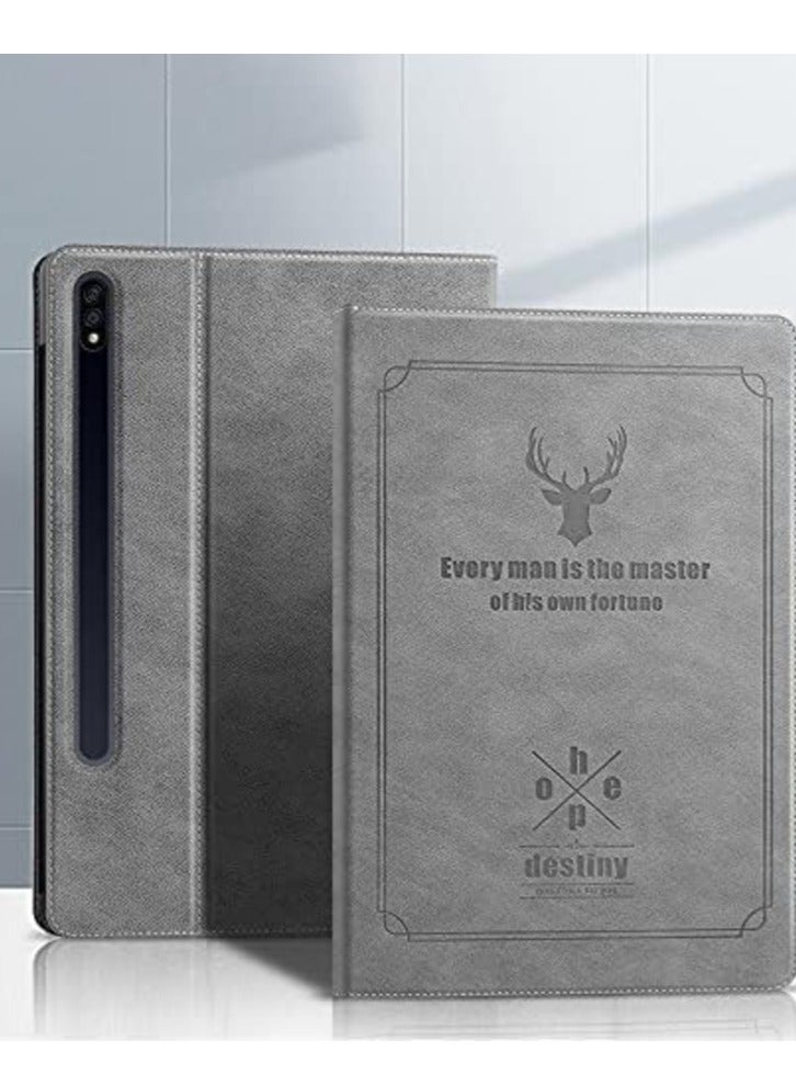 Aramall Case for Samsung Galaxy Tab S8 Plus/Tab S7 FE/Galaxy Tab S7 Plus 12.4 inch 2020 Release, Smart Sleep/Wake With Bracket Function Anti-Fall Protective Cover (Tab S8 Plus/Tab S7 FE/S7 Plus, Gray) - Image 2