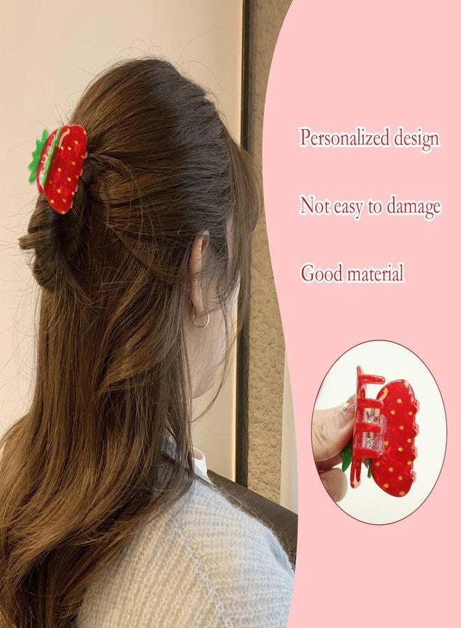 CYUXING 2Pcs Cute Strawberry Hairpins Supplies, Elegant & Refined Strawberry Hair Accessories Gifts for Women, Good Size Small Personalized Clips Accessories Supplies - Image 3