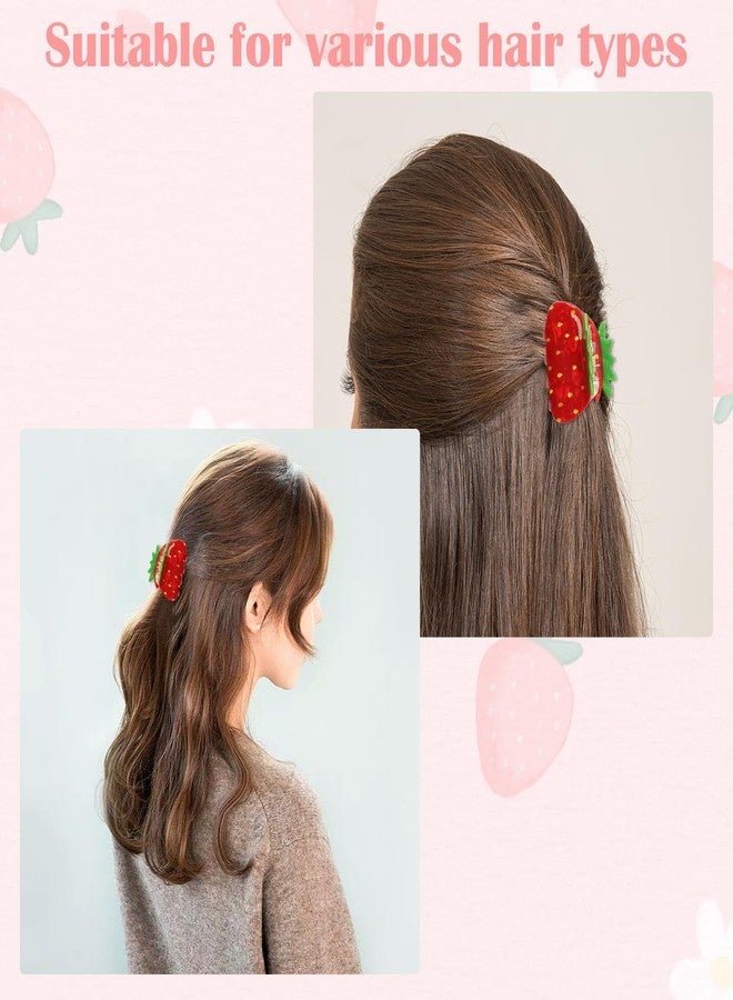 CYUXING 2Pcs Cute Strawberry Hairpins Supplies, Elegant & Refined Strawberry Hair Accessories Gifts for Women, Good Size Small Personalized Clips Accessories Supplies - Image 4