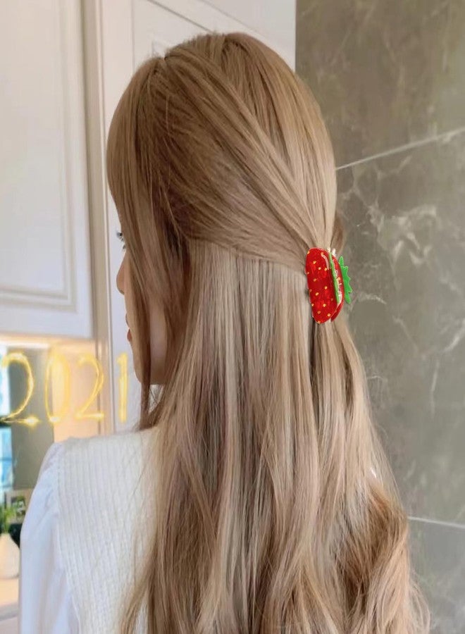 CYUXING 2Pcs Cute Strawberry Hairpins Supplies, Elegant & Refined Strawberry Hair Accessories Gifts for Women, Good Size Small Personalized Clips Accessories Supplies - Image 5