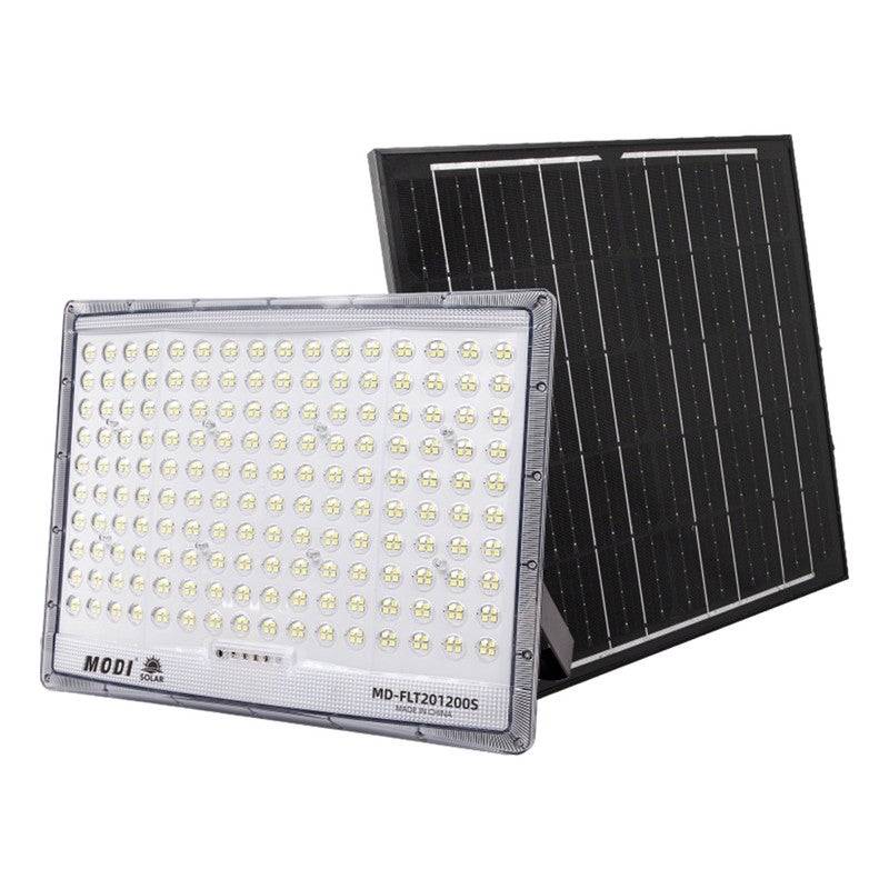 مودي كشاف طاقة شمسية خارجي بقوة 1200 واط، مصباح أمان LED مع جهاز تحكم عن بعد ومؤقت، 6500 كلفن أبيض بارد، إضاءة جدارية للحديقة - Image 1