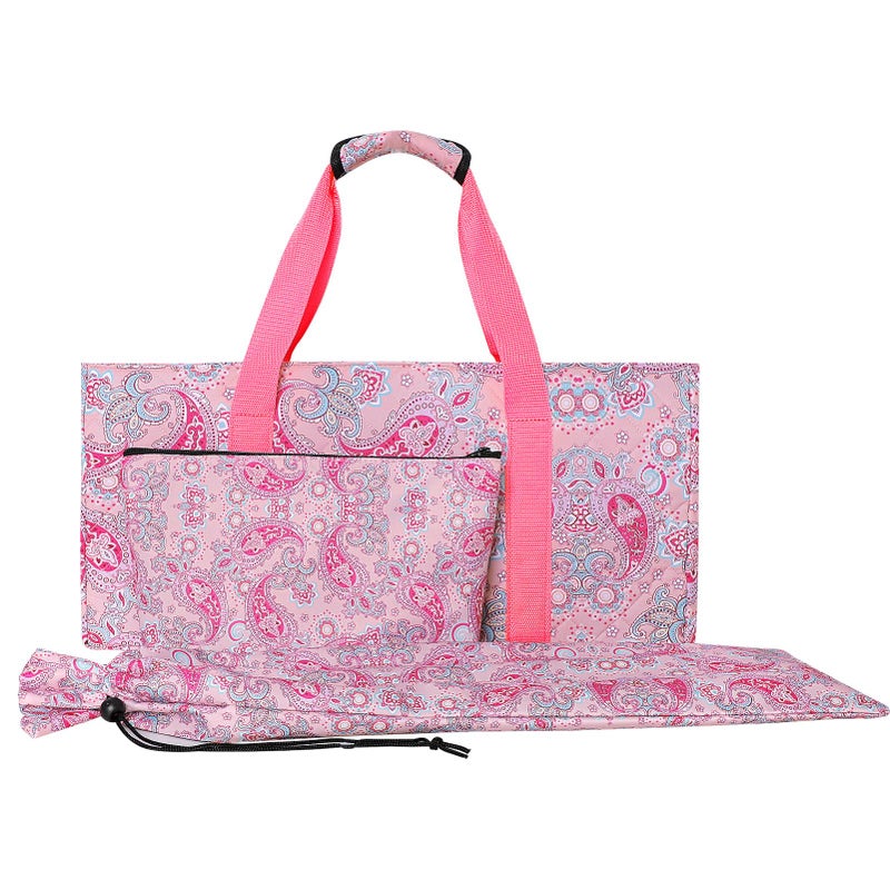GUSTARIA Empty Mahjong Bag,Thickened Pink Printed American Mahjong Game Set, Tiles Bag and Mahjong Racks&Pushers Drawstring Bag Included (Case Only) - Image 1