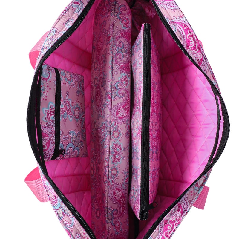 GUSTARIA Empty Mahjong Bag,Thickened Pink Printed American Mahjong Game Set, Tiles Bag and Mahjong Racks&Pushers Drawstring Bag Included (Case Only) - Image 3