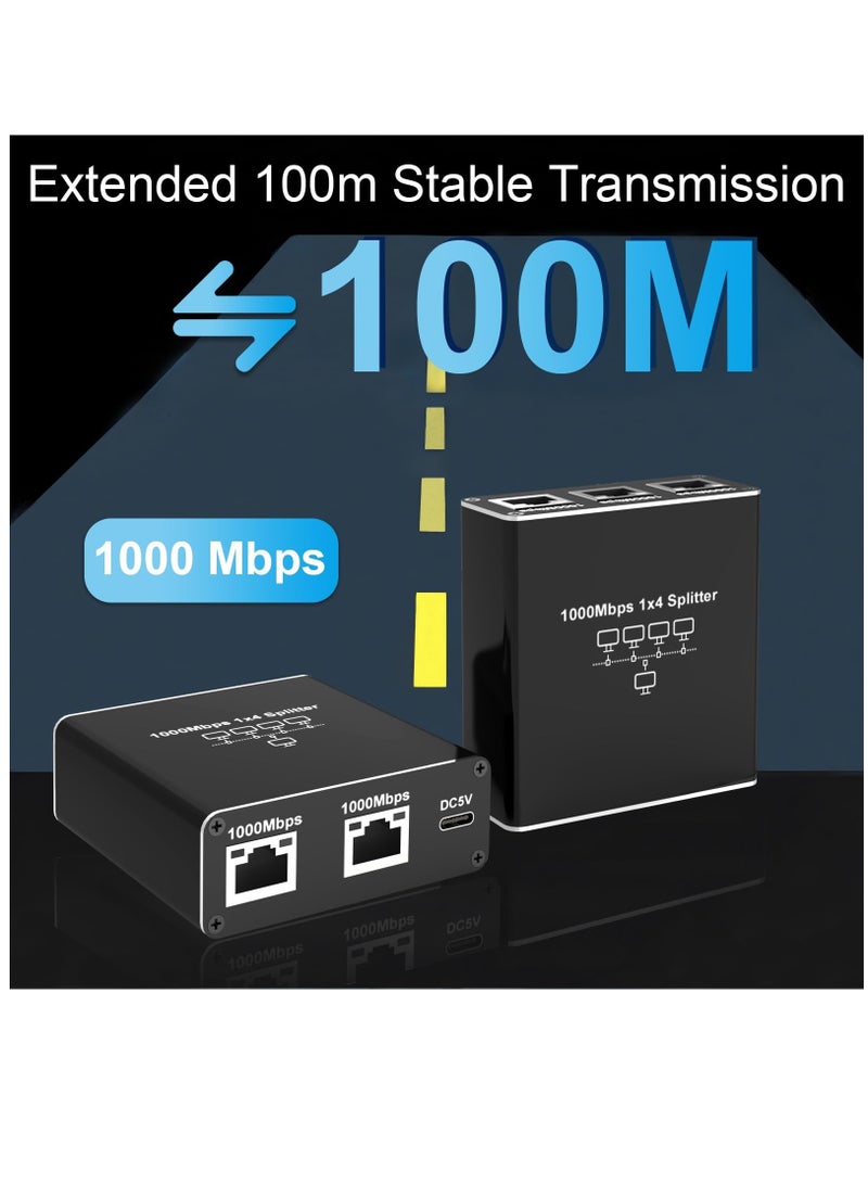 Zikra Ethernet Splitter High Speed, 1000Mbps Ethernet Splitter 1 to 4, 4 Devices Simultaneous Networking, Gigabit Ethernet Splitter RJ45 Splitter with USB Power Cable, LAN Splitter for Cat5 5e 6 7 8 Cable - Image 5