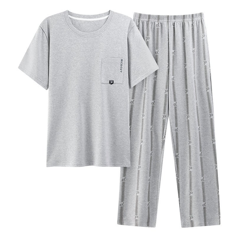Men's Cotton Striped Short-sleeve Pajama Set - Image 5