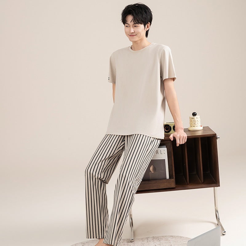 Men's Cotton Striped Short-sleeve Pajama Set - Image 4