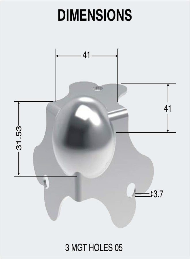 Penn Elcom Flight Case Small Ball Corner (Set of 4) Top/Male | Zinc Finish | DJ/Audio/Sound Box (4.1 * 4.1 * 4.1 cm) Round Angle Edge | Case Protection with 3 Holes | Easy to Fit - Image 5