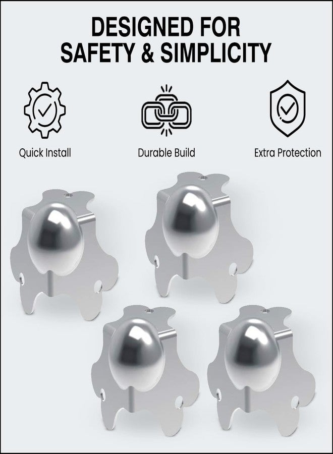 Penn Elcom Flight Case Small Ball Corner (Set of 4) Top/Male | Zinc Finish | DJ/Audio/Sound Box (4.1 * 4.1 * 4.1 cm) Round Angle Edge | Case Protection with 3 Holes | Easy to Fit - Image 2