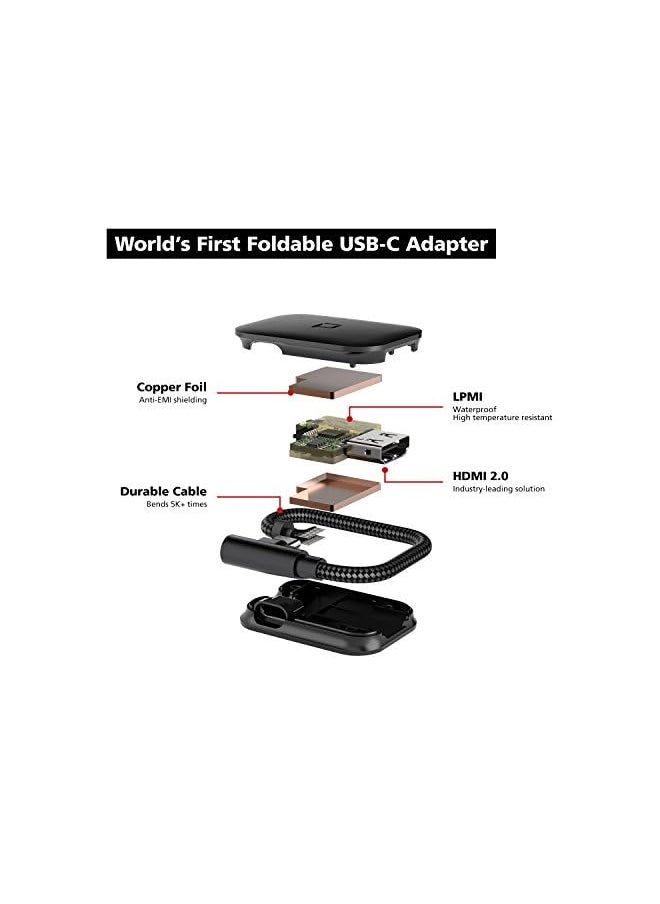 nonda - Usb C To Hdmi Adapter (4K@60Hz), Usb Type-C To Hdmi Adapter [Thunderbolt 3] For Macbook Pro 2017/2016, Macbook Air/Ipad Pro 2016/2015, Samsung Galaxy Note S8, Chromebook Pixel And More - Image 1