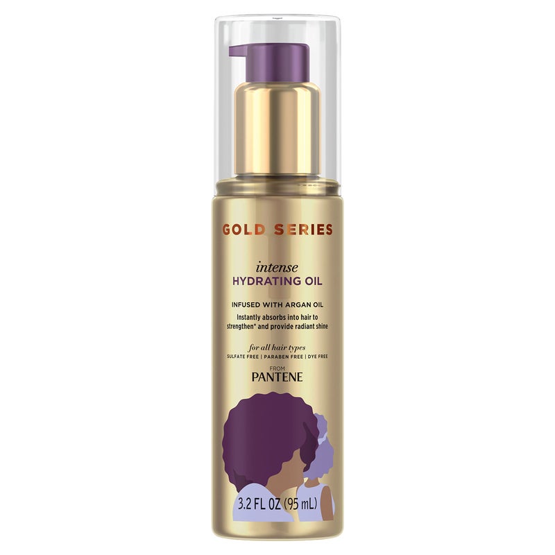 Pantene Pantene Gold Series Intense Hydrating Oil Treatment, 3.2 Fl Oz – Hair Oil Infused with Rich Argan Oil for Beautiful, Shiny Hair - Dye, Paraben and Sulfate Free Formula  - Image 1