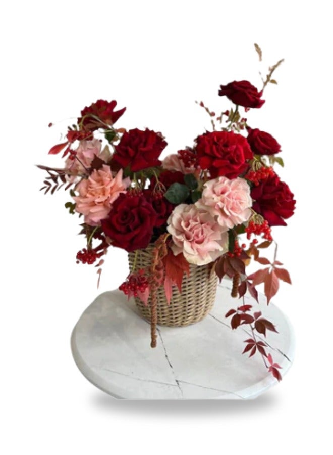 Valentine's Romantic Fresh Flower Basket