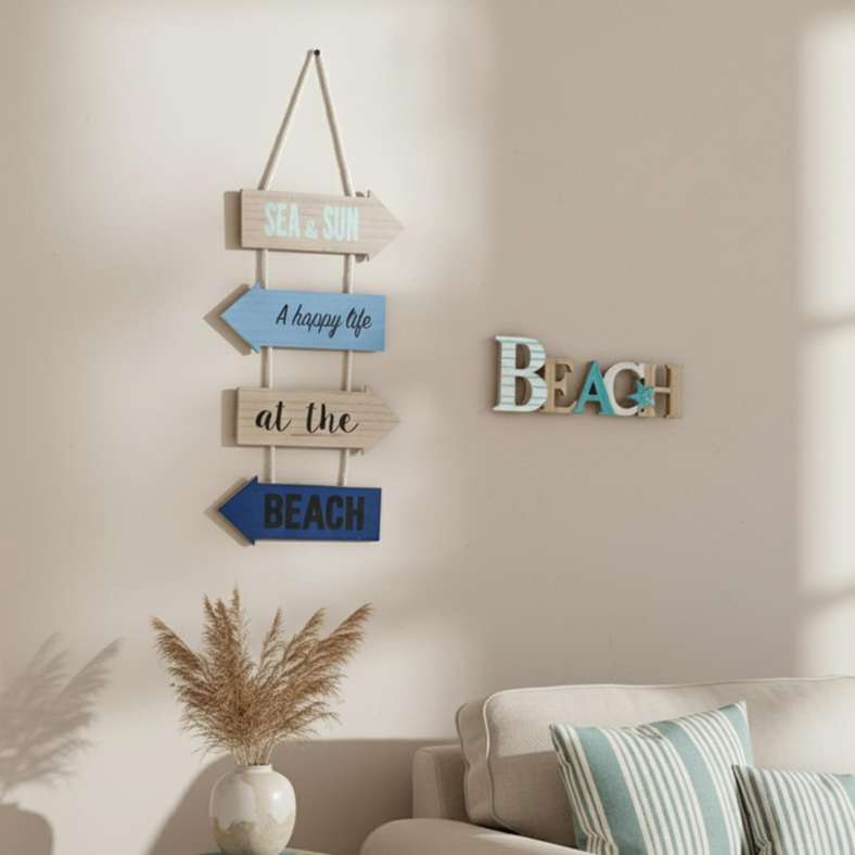 Pan Home ديكور خشبي للشاطئ - أزرق - Image 1