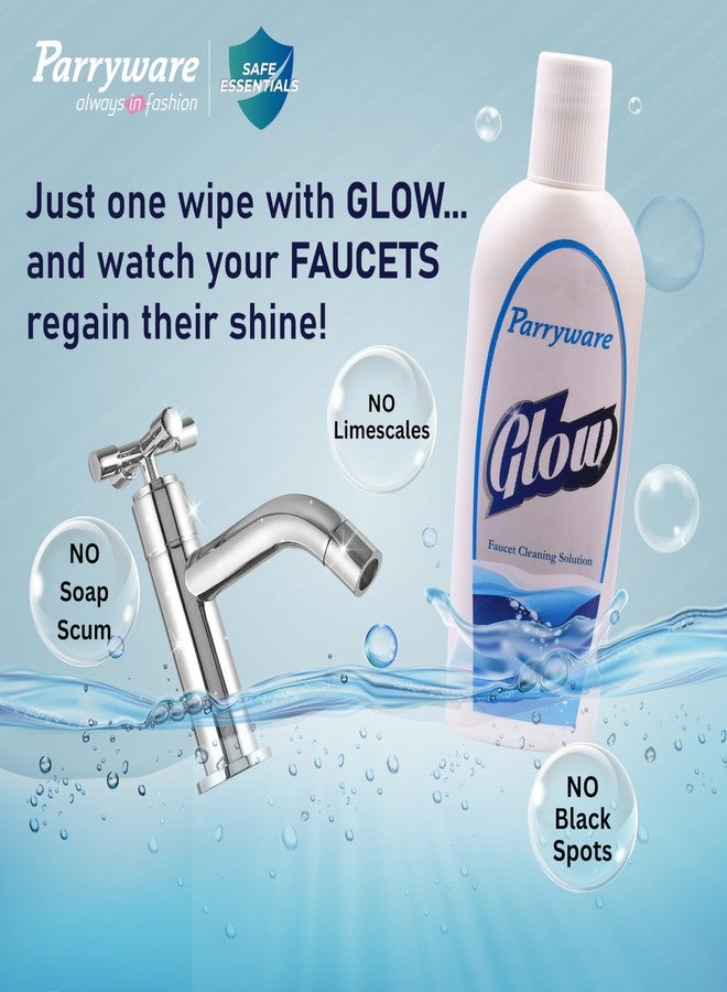 Parryware Glow Faucet Cleaning Solution | Removes Hard Water Stains, Limescale, Soap Scum | Concentrated Tap Cleaning Easy To Use Gives Shine To Dull Taps 200ml (Pack of 2) - Image 3