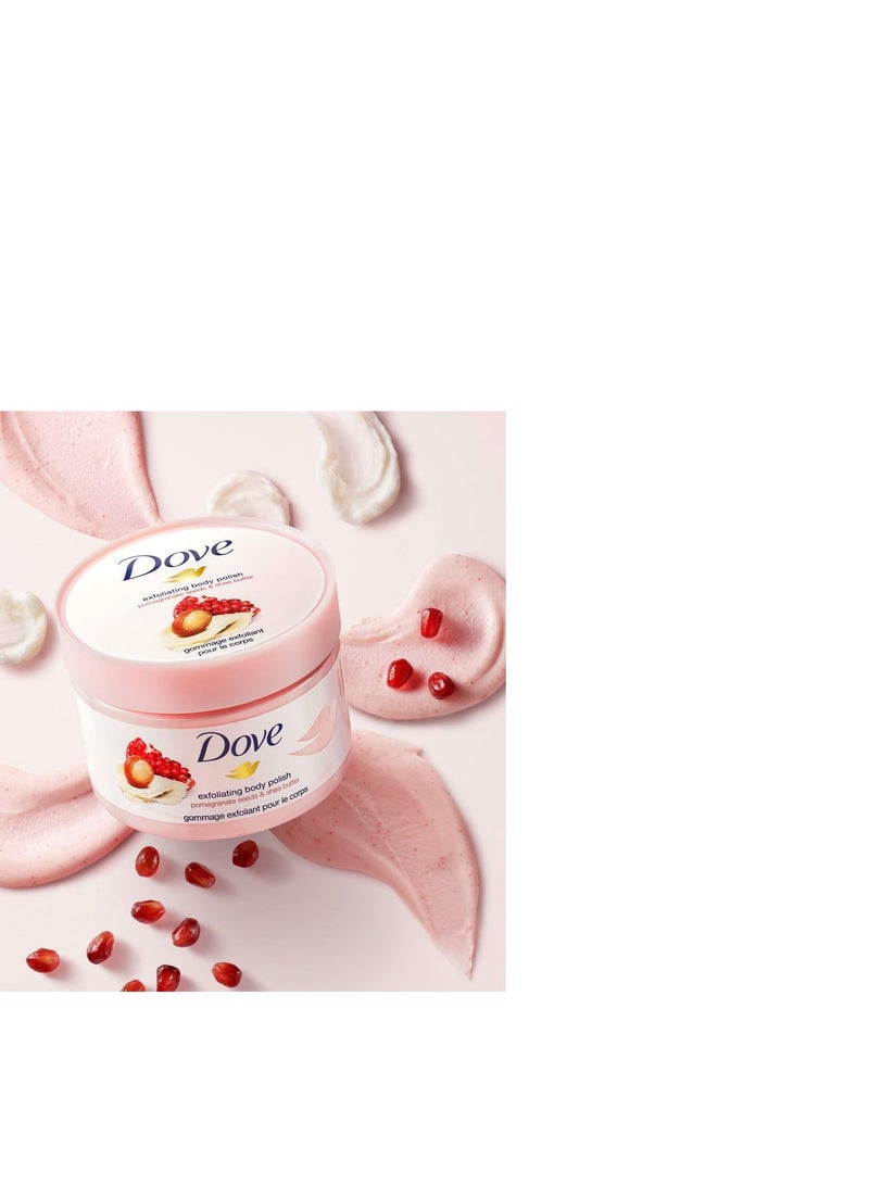 دوف مقشر ومقشر لطلاء الجسم من دوف، برائحة الرمان وزبدة الشيا، مع نصف كريم مرطب، 225 مل - Image 4