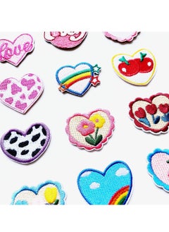 Y&D Embroidered Self-Adhesive Heart Patches for Decoration, 12PCS Cute Pattern Embroidery Patches, DIY Clothing, Love Shape Bags Tents T-Shirt Jeans Skirt Vests Hat  - Image 3