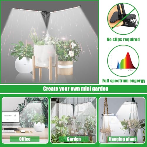 bodkar Plant Grow Lights for Indoor Plants Full Spectrum with 3/6/9H Timer & Dimming, Slim Plant Lights for Indoor Growing with 6000K White Red LEDs for Various Plants - Image 5