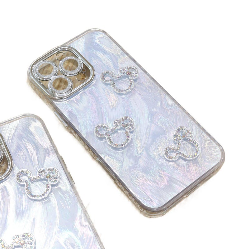 Scratch Resistant Case PC for Redmi Note 15 with Crystal Diamond Feather Yarn Shell and Anti Fingerprint in Silver Grey - Image 5
