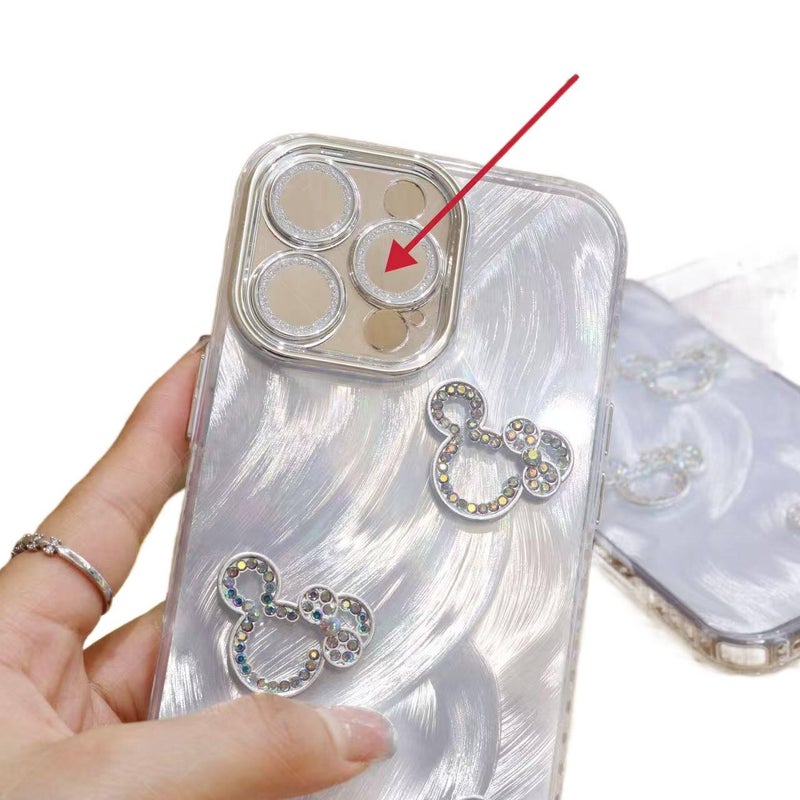 Scratch Resistant Case PC for Redmi Note 15 with Crystal Diamond Feather Yarn Shell and Anti Fingerprint in Silver Grey - Image 3