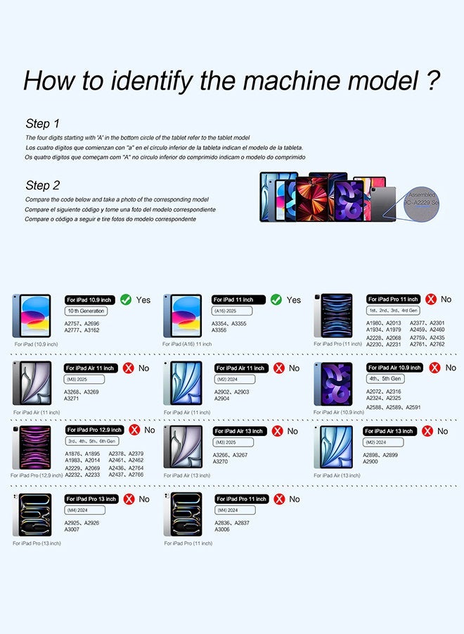 REMAX 【English and Arabic】Magic Keyboard Case For iPad 11th/10th (A16, 2025)Generation, 2025 iPad 11-inch 7-color Backlit Magnetic Case With Smart Trackpad And Hook Stand, Upgraded Magnetic Tablet Keyboard Case With Digital Display - Image 3