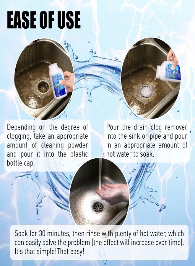 WYH Pipeline Dredging Agent Sink Drain Cleaner - Powerful Quick Cleaning Drain Toilet Cleaner Tool, Unclog Toilet Clog And Kitchen Sink Pipe Unblocker Powder (1pc) - Image 4
