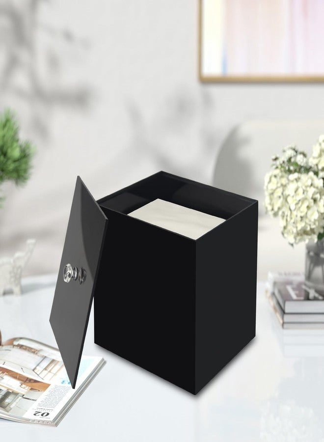 Weiai Face Towel Box, Acrylic Facial Disposable Towelettes Holder Container for XL Face Towels and Protects from Dust, Black - Image 3