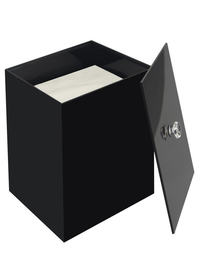 Weiai Face Towel Box, Acrylic Facial Disposable Towelettes Holder Container for XL Face Towels and Protects from Dust, Black - Image 1