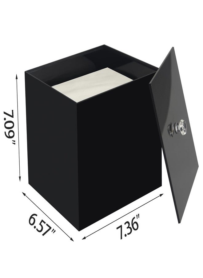 Weiai Face Towel Box, Acrylic Facial Disposable Towelettes Holder Container for XL Face Towels and Protects from Dust, Black - Image 2