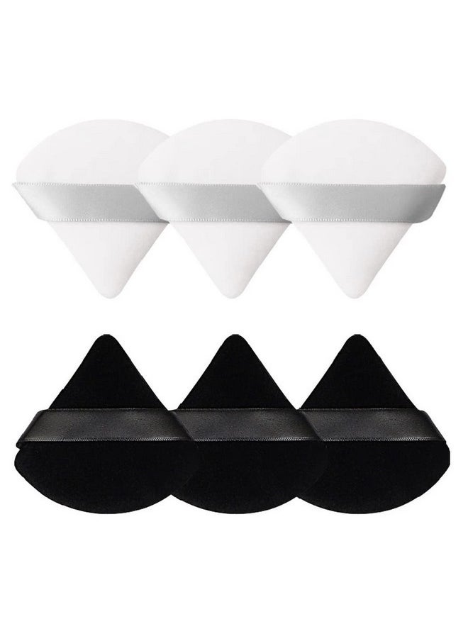 Pimoys - 6 Pieces Powder Puff Face Soft Triangle Makeup Puff For Loose Powder Body Powder, Wedge Shape Velour Cosmetic Sponge For Contouring, Under Eyes And Corners, Beauty Makeup Tools - Image 1