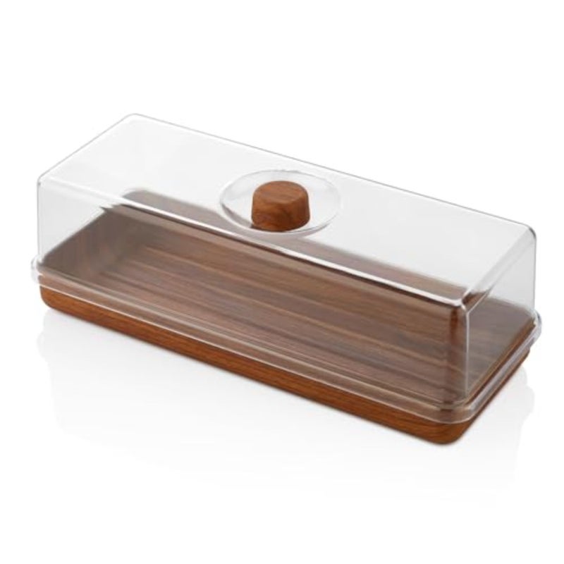 EVELIN Rectangle Bread and Cake Serving Box Container with Lid - Image 1