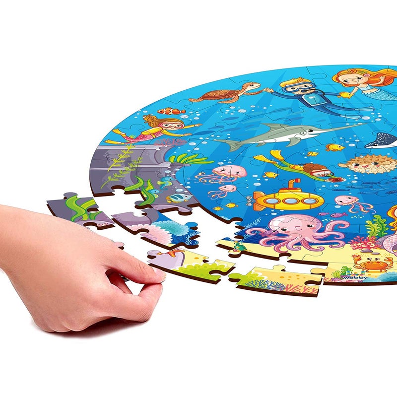 Webby Wooden Ocean Jigsaw Puzzle, 60 Pcs, Multicolor - Image 3