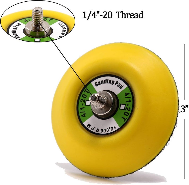 Ouya 3PCS 3" Hook and Loop Backing Pads 1/4"-20 Threads Polishing Buffing Plate for Dual Action Car Polisher - Image 2