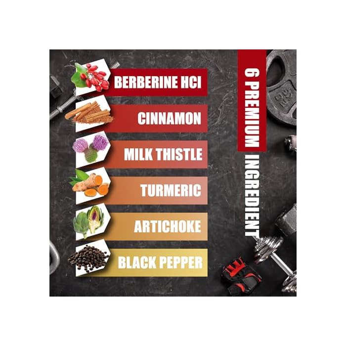 BMVINVOL Berberine Supplement with Ceylon Cinnamon, Turmeric, Artichoke, Milk Thistle - Berberine HCl Supplement Pills - 60 Capsules [2-Month Supply] - Image 4