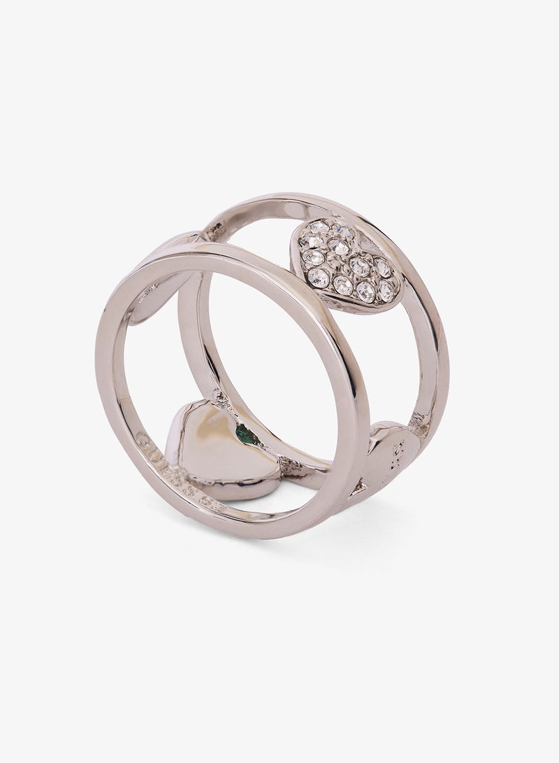 GUESS Two Bars & Hearts Ring - Image 2