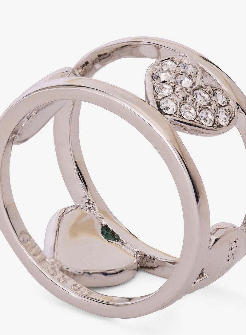 GUESS Two Bars & Hearts Ring - Image 4