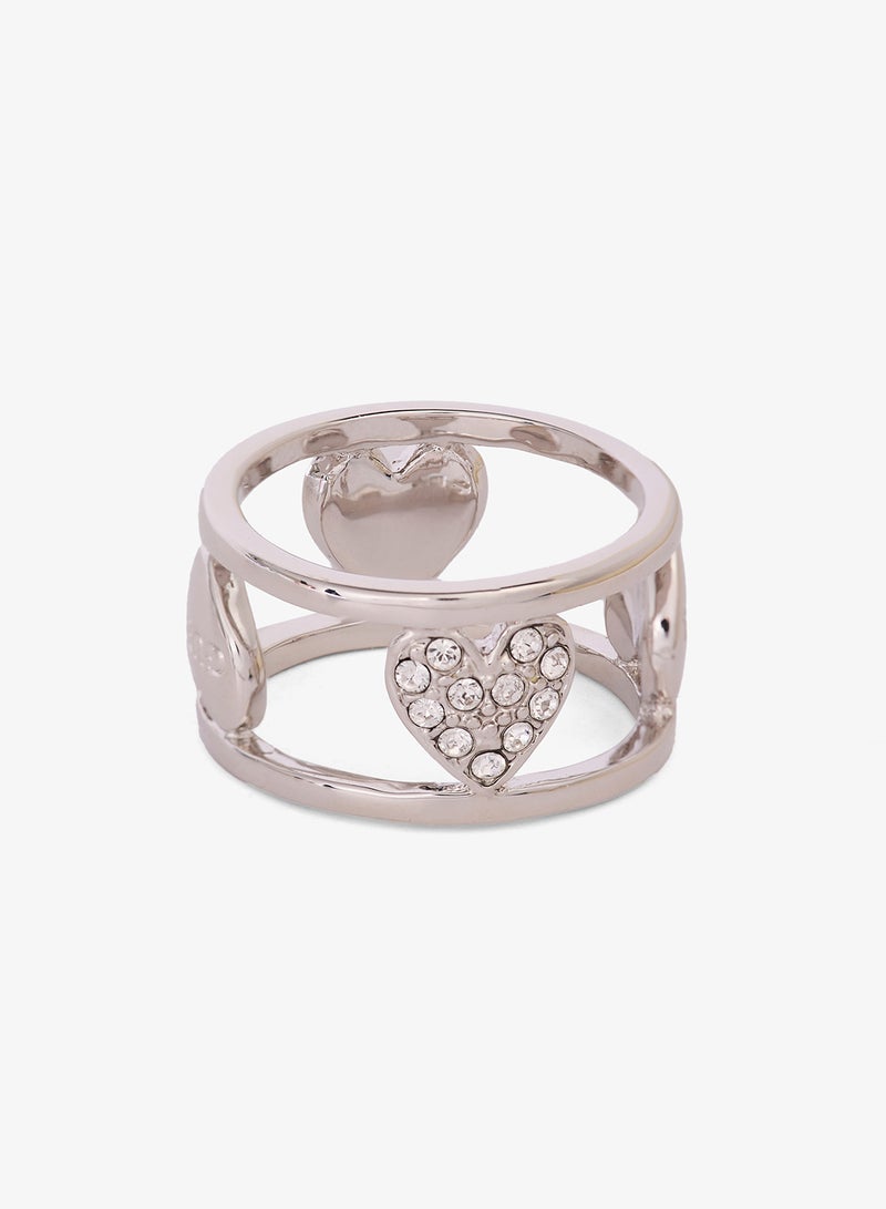 GUESS Two Bars & Hearts Ring - Image 3
