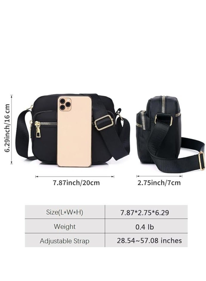KASTWAVE Women Nylon Crossbody Bag Waterproof Multi Pockets Shoulder Handbags Small Lightweight Travel Purse Adjustable Strap - Image 3