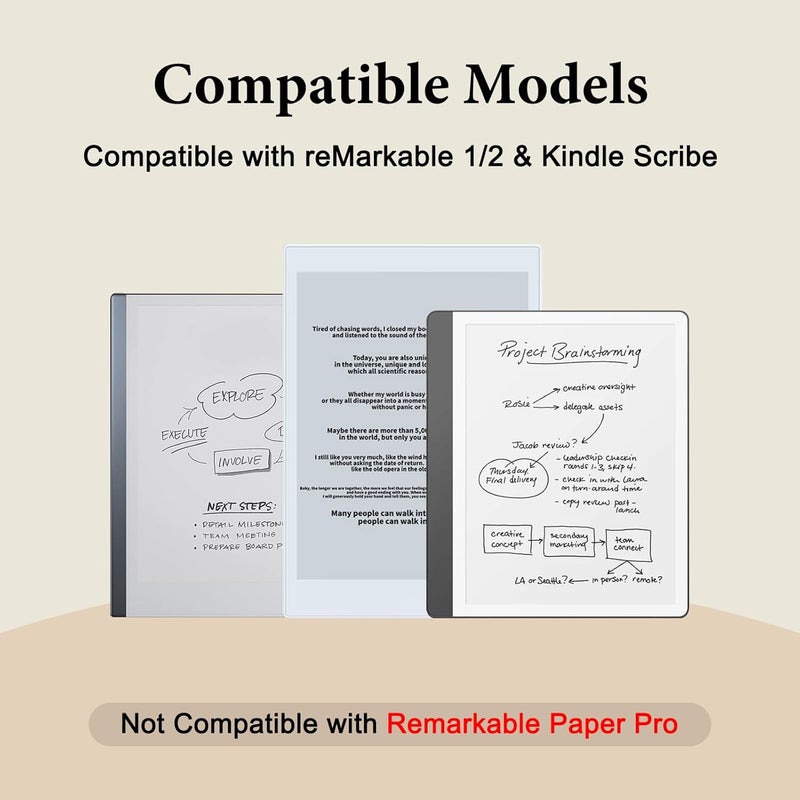 ان تي اتش جويس قلم EMR لـ Remarkable 2، قلم رقمي ممغنط بممحاة، مزود بـ 5 رؤوس قلم، حساسية ضغط 4096 مستوى، مقاومة لمساحة راحة اليد، متوافق مع Remarkable 2/1/Kindle Scribe - Image 4