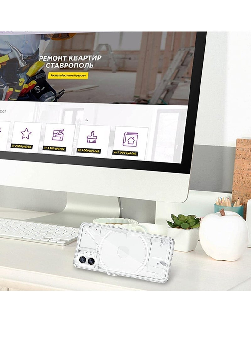 Raxoom Case For Nothing Phone (1), Clear Phone Cover Shell Durable TPU+Acrylic Independent Keys Protective Case Cover - Image 5