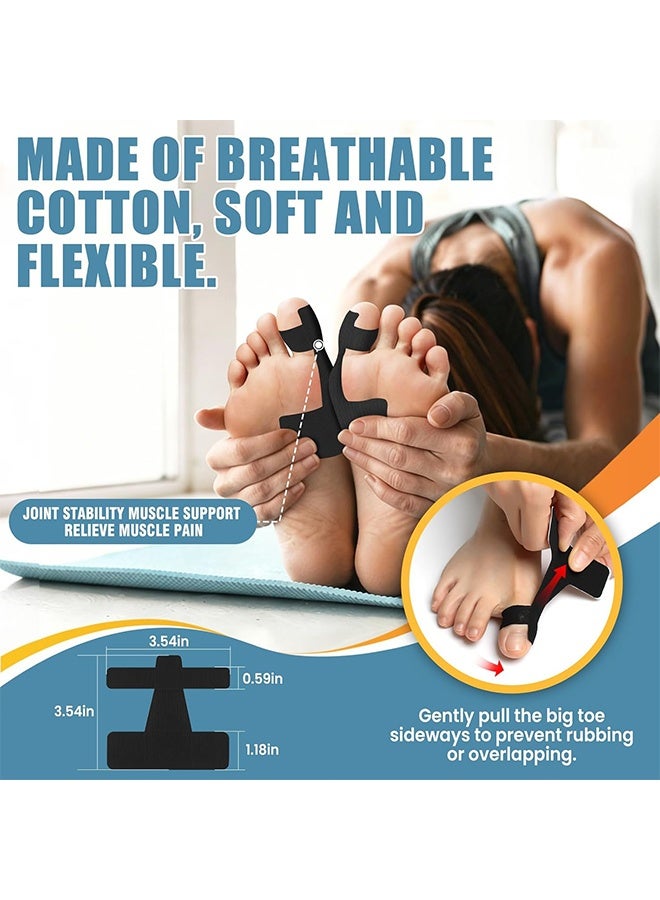 MXN 40 Pcs Precut Kinesiology Tape for Bunion Elastic Waterproof Sports Tapes - Adhesive Bunion Corrector for Big Toe Breathable Bunion Tape Invisible Shoe-Friendly Toe Corrector Straightener for Bunion Corrector Pain Relief - Image 2