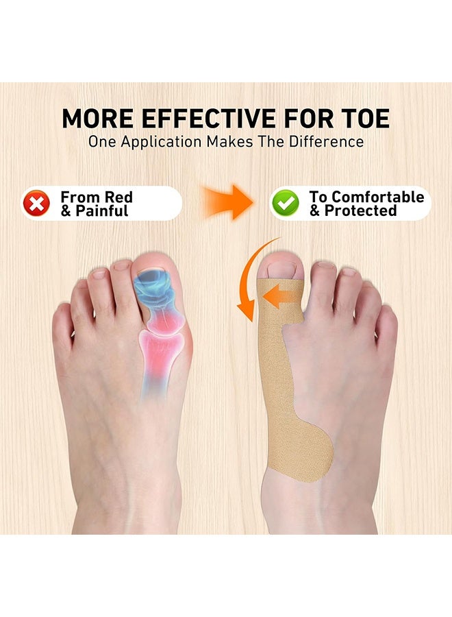 MXN 40 Pcs Precut Kinesiology Tape for Bunion Elastic Waterproof Sports Tapes - Adhesive Bunion Corrector for Big Toe Breathable Bunion Tape Invisible Shoe-Friendly Toe Corrector Straightener for Bunion Corrector Pain Relief - Image 4