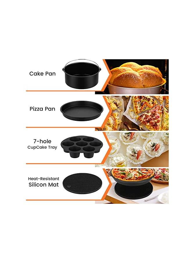 vesus Inch Air Fryer Accessories,13 Pcs Air Fryer Accessories Set Airfryer Basket Liners Air Fryer Tray Parchment Paper Metal Holder for Pizza/Pan/Barbecue Compatible with Philips/Pigeon/Inalsa 4.5-5.2L - Image 2